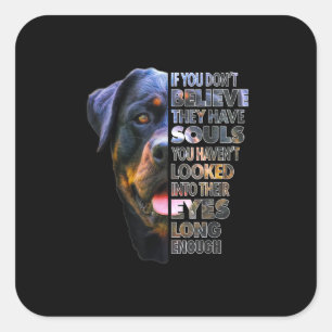 Rottweiler Soul I Love Rotties Hondenliefhebber Vierkante Sticker
