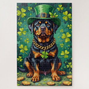 Rottweiler St. Patrick's Day GeluksHond Legpuzzel