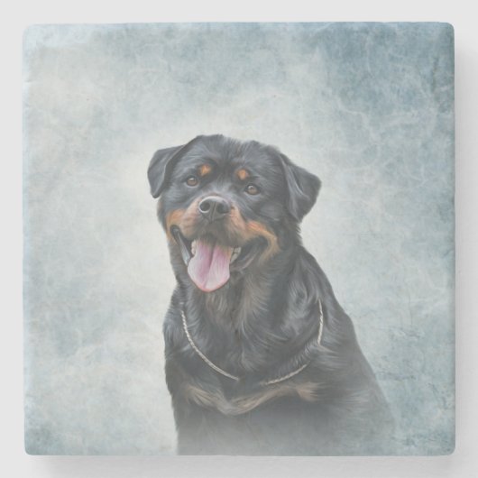 Rottweiler Stenen Onderzetter (Voorkant)