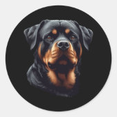 Rottweiler Stunning Dog Head Art Ronde Sticker (Voorkant)