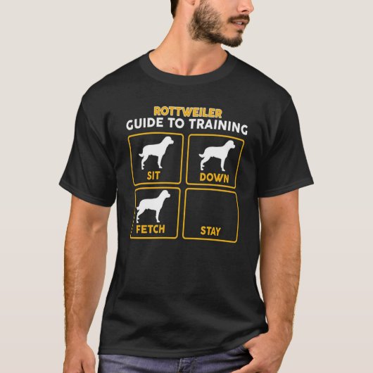 Rottweiler T-Shirt Funny Guide to Training (Voorkant)
