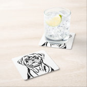 Rottweiler Tekening Vierkante Kartonnen Onderzetter (Insitu)