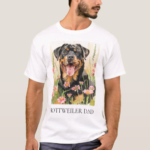 Rottweiler Vader T-Shirt – Waterverf Hond Liefhebb