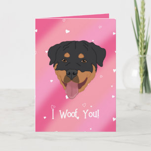 Rottweiler-Valentijnsdag Bedankkaart