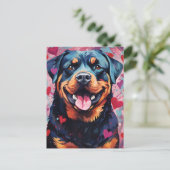 Rottweiler Valentijnsdag Briefkaart (Staand voorkant)