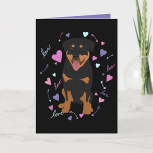 Rottweiler-Valentijnsdag Feestdagen Kaart