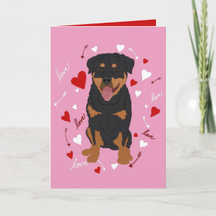 Rottweiler-Valentijnsdag Feestdagen Kaart