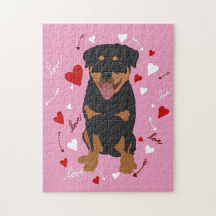 Rottweiler-Valentijnsdag Legpuzzel