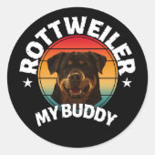 rottweiler van mijn vriend ronde sticker (Voorkant)
