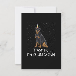 Rottweiler vertrouwt me op I m A Unicorn Dog RSVP Kaartje