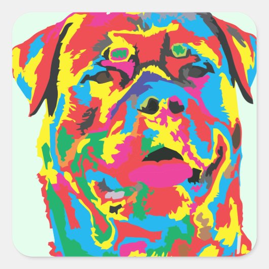 rottweiler vierkante sticker (Voorkant)
