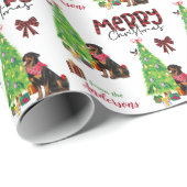 Rottweiler, vogel en kerstboom cadeaupapier (Rol Hoek)