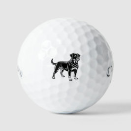 Rottweiler, volledige lichaam golfballen