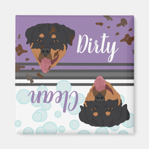 Rottweiler Vuil/Schoon Afwasmachine  Magneet