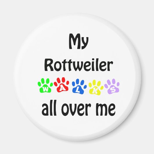 Rottweiler wandelingen ontwerp magneet (Voorkant)