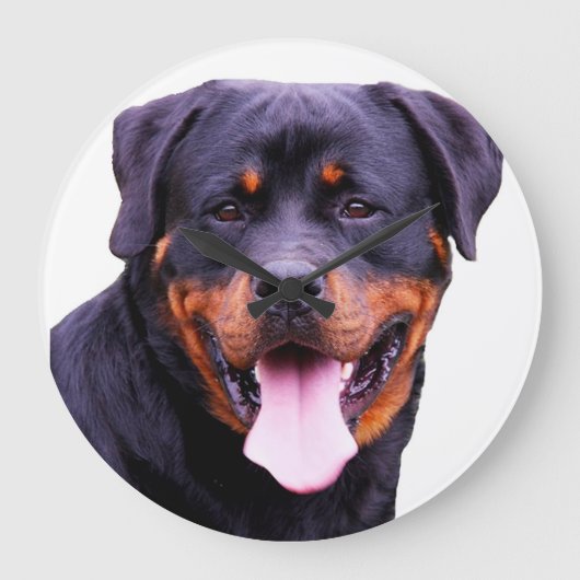 "Rottweiler"-wandklokken Grote Klok (Voorkant)