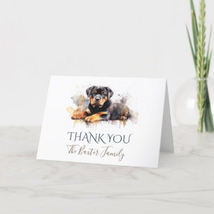 Rottweiler Waterverf Dank u kaart