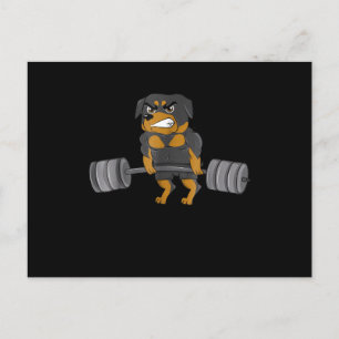 Rottweiler Weightlift Bodybuilding Dog Aankondigingskaart