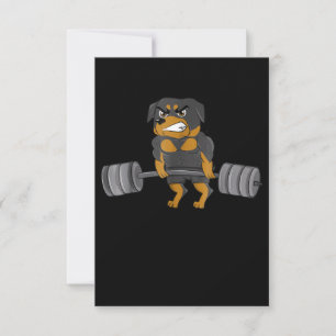 Rottweiler Weightlift Bodybuilding Dog RSVP Kaartje