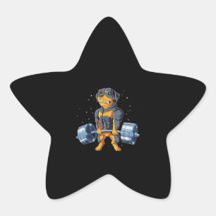 Rottweiler Weightlift Funny Deadlift Mannen Fitnes Ster Sticker