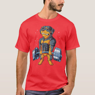 Rottweiler Weightlift Funny Deadlift Mannen Fitnes T-shirt