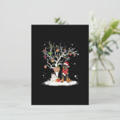 Rottweiler Winter Snow Tree Dog Christmas Winter Kaart (Staand voorkant)