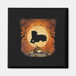 Rottweilers Full Moon Animal Silhouette Halloween Magneet