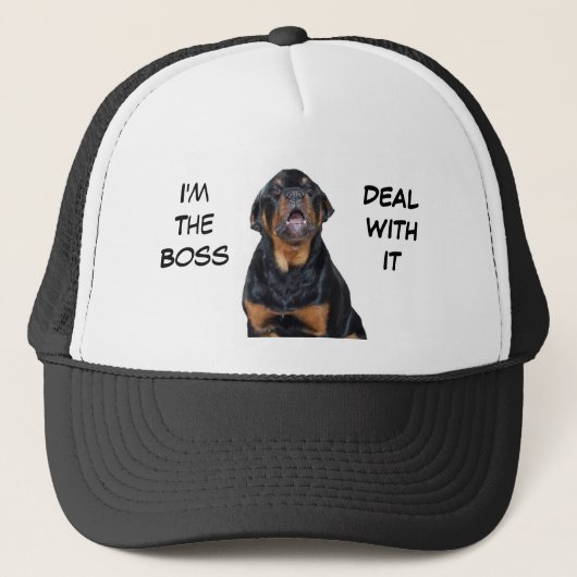 Rottweilers Ik ben de Boss Trucker Hat Trucker Pet (Voorkant)