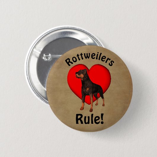 Rottweilers Rule Dog Lover Ronde Button 5,7 Cm (Voorkant /achterkant)