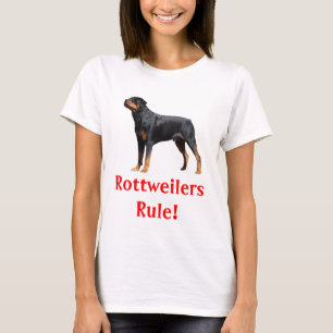 Rottweilers Rule Puppy Dog Dames Tee Shirt