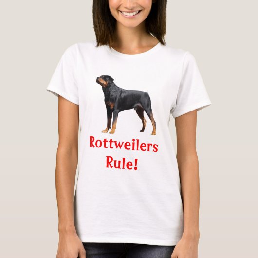 Rottweilers Rule Puppy Dog Dames Tee Shirt (Voorkant)