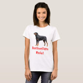 Rottweilers Rule Puppy Dog Dames Tee Shirt (Voorkant volledig)