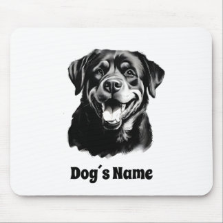 Rottweilers Zwart-wit Silhoutte Muismat