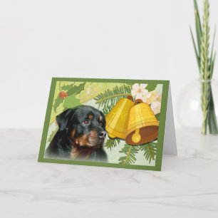 Rottweiller Christmas Card Bells Feestdagen Kaart