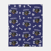 Rottweiller Papa, Navy Blue Aangepaste naam Herhal Fleece Deken (Voorkant)