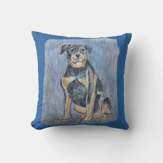 Rottweiller Throw Pillow Kussen (Voorkant)