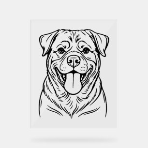 Rotweiler Chien Line Art - ligne d'art minimaliste