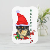 Rotweiler Kerst Feestdagenkaart (Staand voorkant)