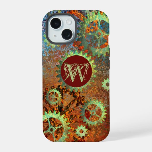 Rouage Cranté Industriel Steampunk avec Monogramme (Verso)