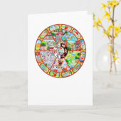 Roue de carte de voeux devenante (Fleur jaune)