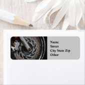 Roue de moto étiquette de adresse (En situation)