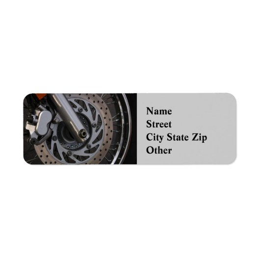 Roue de moto étiquette de adresse (Devant)