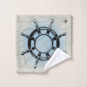 Roue de navire nautique vintage pour la navigation (Gant de toilette)