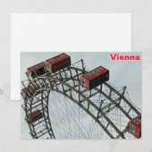 Roue de Prater, Vienne, Autriche carte (Devant / Derrière)