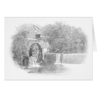Roue d'eau et cascade sur le lac