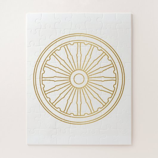 Roue dorée Art de puzzle Sagesse antique (Vertical)