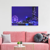 Roue Melbourne Star Avec Toile Skyline De Nuit Art (Insitu(Salon))