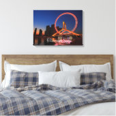 Roue Oeil Tianjin La Nuit Avec Toile Skyline Art (Insitu(Chambre))