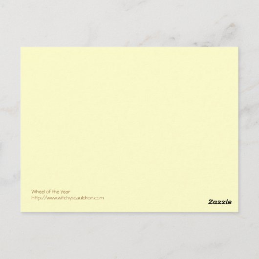 Roue Wiccan Avec Carte Postale Pentacle (Dos)