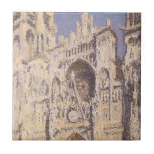 Rouen Cathedral, Harmony Blue Gold van Claude Mone Tegeltje
